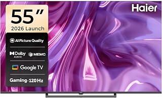 عرض حصري على Haier 55 Inch 4K UHD Smart Google TV, QLED TV, 60Hz Refresh Rate, MEMC, Dolby Digital Decoding, dbx-tv Sound Effect, Game Mode ALLM, WiFi5 Bluetooth5.1, Netflix/YouTube, Egypt Version - H55S80GUX - عروض أمازون مصر