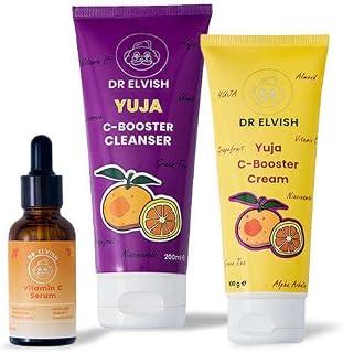 عرض حصري على Dr. Elvish C-Glow Essentials Set – Vitamin C Skincare Routine with Cleanser, Serum &amp; Brightening Cream | Complete Glow-Boosting Kit for Dark Spots, Uneven Skin Tone &amp; Dull Skin - عروض أمازون مصر