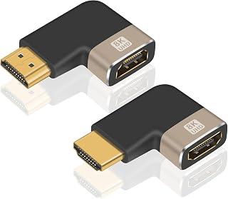 محول HDMI ذكر الى انثى من ابوتو، موسع زاوية قائمة 90 270 درجة 8K، يدعم 8K 60Hz، 4K 120Hz 48Gbps HDR دولبي، موصلات ذهبية متوافقة مع شاشة بلاي ستيشن 4 فاير تي في والمزيد