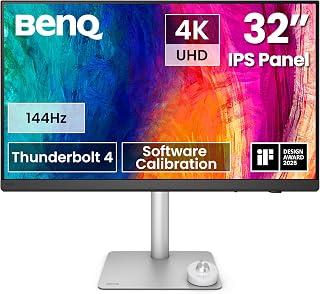 بين كيو شاشة احترافية PD3226G 32 انش 4K UHD 3840x2160، 144Hz، 95% P3، 100% sRGB، 90 واط ثاندربولت 4، KVM، سلسلة ديزي، لوحة نانو مات مضادة للانعكاس، تعديل الارتفاع، اصدار المملكة العربية السعودية، ضمان