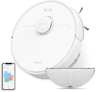DREAME D9 Max 2 in 1 Robot Vacuum Cleaner, Intelligent LDS Navigation Laser 4000Pa, Multiple Floor Maps for Floors, Carpets, Pet Hair, WiFi/Alexa/App Control, White