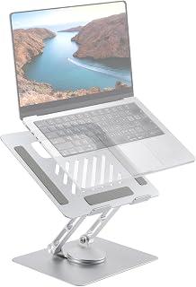 Rotating Laptop Stand for Desk Aluminum Alloy, Adjustable Ergonomic Laptop Riser with Foldable 360° Swivel Base, Compatible with MacBook Air Pro Lenovo Razer up to 16" Notebooks Computers - Amazon Egypt Deals