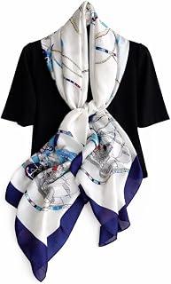 Sarah Women’s Long Silk Scarf Size 90 × 180 cm - Navy