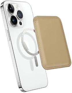Stronger Magnetic Leather Mag-Safe Card Holder for iPhone 16 Series, (Mag-Safe) Accessories Stick on Series of iPhone 17/16/15/14/13/12 and Pro/Promax, Gold - Amazon Egypt Deals