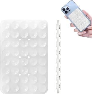 Silicone Suction Cup Phone Case Mount Double Sided, Hands-Free Sticky Phone Grip for Selfies and Videos, Thickening| Washable| Non Slip Silicone Phone Stand for iPhone and Android, Transparent