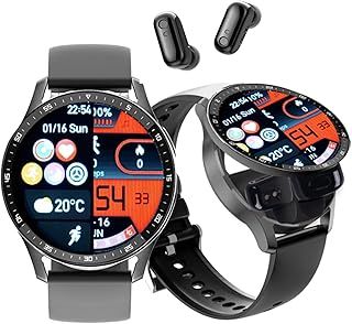 Exclusive Deal on Smartwatch with Earbuds, 2 in 1 Bluetooth Earphones &amp; Smart Watch, Fitness Tracker with Blood Oxygen Heart Rate Sleep Monitor, Long Time Standby Sports Watch for Men/Women (Black) - Amazon KSA Deals