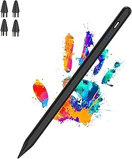 عرض حصري على Active Stylus Pens for Touch Screens Rechargeable Tablet Pen POM Tip Magnetic iPad Pencil Universal Stylus Pen for iPad/Pro/Air/Mini/iPhone/Samsung/iOS/Android and Other Smartphone Device-Black - عروض أمازون السعودية