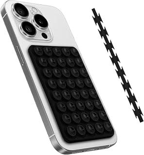 Silicone Suction Phone Case Mount - Universal Compatibility for iPhone & Android Devices - Hands-Free Accessory for Selfies & Tiktok Videos - Fun Fidget Toy Gift-Black