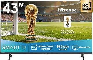Hisense 43 Inch Full HD VIDAA Smart LED TV, Bezel-Less Design, DTS Virtual X, Built-in Wi-Fi, Black - 43A4Q