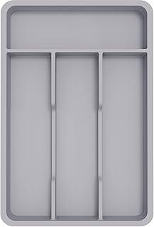 عرض حصري على Lifewit Cutlery Drawer Organiser for Kitchen Drawers, 19.8 x 31.5 cm, Storage for Tableware, Storage Tray for Spoons/Forks/Knives/Tableware, 4 Compartments, Grey - عروض أمازون السعودية