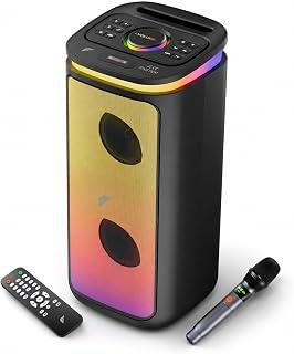 عرض حصري على Faster X500 Portable Bluetooth Speaker 30W with Dual 4 Inch Woofers, Bluetooth 5.3, Wireless Mic, LED Lights, FM Radio, USB TF AUX Inputs, TWS Karaoke Party Speaker with Remote for Home Outdoor Travel - عروض أمازون السعودية