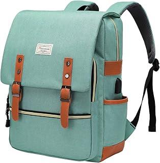 عرض حصري على Modoker Vintage Laptop Backpack for Women Men,Travel Backpacks with USB Charging Port Fashion Backpacks for Working Women Fits 15.6Inch Notebook, Green - عروض أمازون السعودية