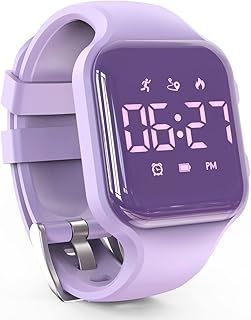 Exclusive Deal on LED Kids Multifunction Steps Counting Watch, Digital Smartwatch, Non-Bluetooth Pedometer, Stopwatch, Alarm Clock, Calories for Women Children Girls Boys (Electroplating Purple) - Amazon KSA Deals