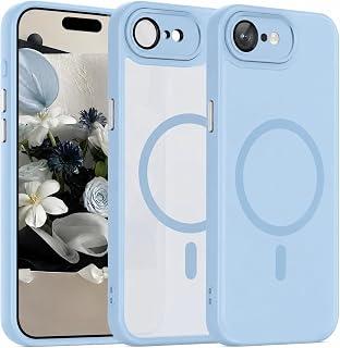 Grabist Magnetic case Compatible with iPhone 17E / Iphone 16E, [Full Camera Protection with lens] [Compatible with wireless charging] [Translucent Matte] Shockproof Protective Case, Matte lite blue - Amazon Egypt Deals