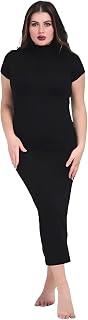 Comodo womens Half Sleeves Long Dress With High Neck Base Layer (pack of 1)