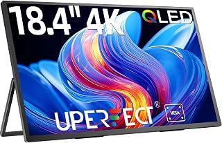 شاشة محمولة، 18.4 بوصة، 4K، شاشة 10 بت HDR IPS، رفيعة للغاية بدون اطار مع حامل قابل للتعديل 180 درجة وحامل فيسا ومنفذ USB-C ميني HDMI مزدوج، خفيفة الوزن للسفر والألعاب والعمل، من يو بيرفيكت