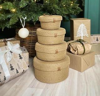 Woven It Storage Jute Basket With Lid For Home Organization,(10×26×10Cm) Can be used in Kitchen, Toilet, Living Room, Dining Room, Bed Room, Kids Room, Indoor & outdoor.
