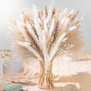عرض حصري على KASTWAVE Natural Dried Pampas Grass Bouquet - 93 Pcs 8 Kind Mix for Wedding, Boho, Rustic Farmhouse Home Decor, Table Centerpiece, Vase Filler - عروض أمازون السعودية