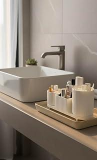 عرض حصري على 360 Degree Rotating Bathroom Organizer - Storage Rack for Makeup, Skincare Products, Shower Items, Ideal for Countertop or Counter (Cream) - عروض أمازون مصر