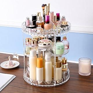 [Bedaya] 360 Degree Rotating Acrylic Makeup Organizer, Adjustable Transparent Cosmetic Holder, Multifunctional Large Capacity for Organizing Perfume, Lipstick, Makeup Brushes