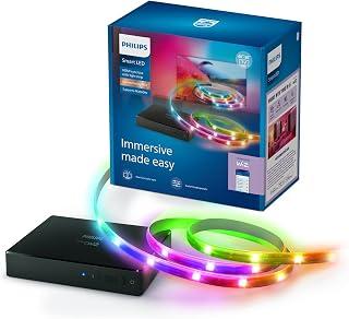 فيليبس صندوق مزامنة HDMI ذكي مع اضاءة خلفية للتلفزيون، شريط LED RGBIC لتلفزيونات 40-50 بوصة، متزامن مع الافلام والموسيقى، HDMI 2.0، 4K @ 60Hz، متصل بواسطة ويز، يتطلب مصدر فيديو خارجي