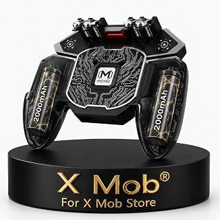X Mob Model 6-Finger Gamepad for Smartphones, Bluetooth Connection, Compatible with Smartphones, Cooling System, LED Light, Adjustable Display, Black