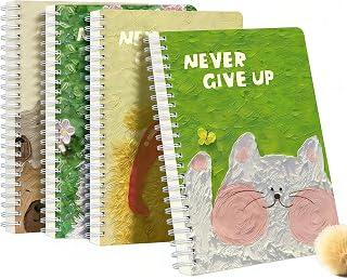 عرض حصري على Spiral Notebooks, 4 Pack Of A5 Wirebound Notebooks, 60 Sheets/120 Pages, Regular Diary Notebooks, Soft Cover Notebooks, Lined Paper, 8.3x5.9 Inch, Suitable for Office &amp; School Supplies - عروض أمازون السعودية