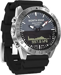 Exclusive Deal on Men Sports Digital Analog Watch Diving Watch Steel Business Wrist Watch Altimeter Compass 200m Waterproof with Silicone Strap - Amazon KSA Deals
