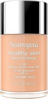 عرض حصري على Neutrogena Healthy Skin Liquid Makeup Foundation, Broad Spectrum SPF 20 Sunscreen, Lightweight &amp; Flawless Coverage Foundation with Antioxidant Vitamin E &amp; Feverfew, Natural Ivory, 1 fl. oz - عروض أمازون السعودية