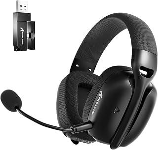 ATTACK SHARK L80PRO Wireless Gaming Headset, Adjustable Dual Mics, Lightweight Headset with 20ms Low Latency, 40mm Drivers,3 Modes (2.4G/Bluetooth/Wired) for PC/PS/XBOX (Black)