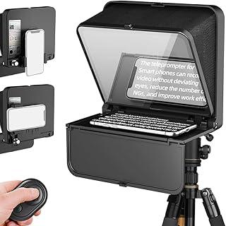 LENSGO Portable Mini Teleprompter for Smartphone, TC7S Mobile Phone Teleprompter Compatible with iOS & Android System for Online Teaching Vlog Live Streaming Interview, Fold in One Sec