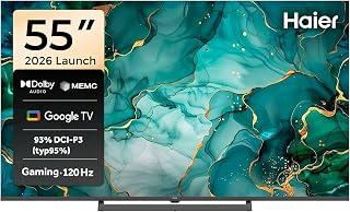 Haier 55 Inch 4K UHD QLED Smart Google TV with Built-in Receiver - DLG 120Hz | MEMC/VRR/ALLM | HDR10/HDR10+ | HDMI 2.1 | Chromecast | 2GB+32GB | BT 5.1 | Wi-Fi | 55H6GUX