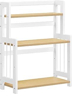 عرض حصري على SONGMICS Spice Rack, 3-Tier Countertop Storage Shelf, Desktop Organiser with Bamboo Frame, for Kitchen, Dining Room, Office, Natural Oak OFS047Y01 - عروض أمازون السعودية