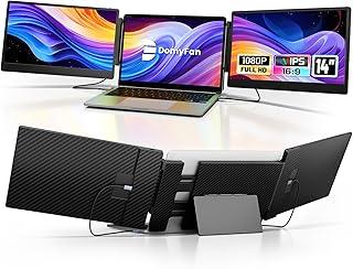 عرض حصري على domyfan 14" Laptop Screen Extender, S3 FHD 1080P IPS Triple Portable Monitor Laptop, HDMI/USB-A/Type-C Compatible with Windows/Mac/Android - عروض أمازون مصر