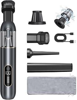 4-in-1 Handheld Cordless Car Vacuum – 19000PA, Brushless Motor, 2-in-1 Blow & Suction, Dual Modes, Type-C, Mini & Portable for Car, Home, Office, Keyboard Cleaning
