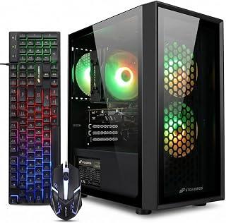كمبيوتر ألعاب راديون RX 560 4GB ومعالج انتل i7 زيون E5 حتى 3.0GHz وRAM 16GB وSSD 512GB وواي فاي وبلوتوث 5.0 ومروحة RGB ×3 وويندوز 10 هوم للألعاب والبث من اس تي جي اوبرون