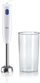 Braun MQ10.001M MultiQuick 1 Hand Blender - Extra Light Purée Stick with Stainless Steel Mixing Base and EasyTwist System, Includes 600 ml Mixing and Measuring Cup, 450 Watt, White