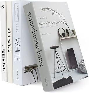 كتب صناعية للديكور، طقم كتب ديكور عصرية بغلاف مقوى لديكور المنزل، عرض كومة كتب مزيفة لرف الكتب وديكور غرفة المعيشة من ايدياكتسيل، 4 عبوات