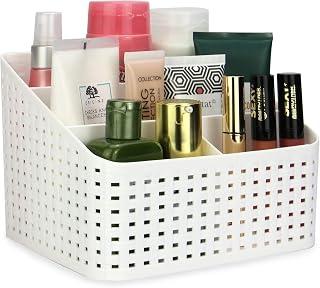 Cosmetic Storage Box | 5 Compartments Toiletry Organiser | Plastic Makeup Basket | Dressing Table Organiser | Sink Tidy | Home Storage | Pukkr