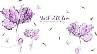 عرض حصري على Large Purple Flower Wall Stickers, Removable DIY Romantic Purple Flower Vine Wall Decals Murals Peel and Stick 3D Wall Art Stickers Murals Home Decor for Gilrs Bedroom Nursery Rooms Living Room - عروض أمازون السعودية