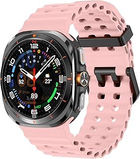 عرض حصري على Compatible with Samsung Galaxy Watch Ultra Strap Silicone Ocean Band Soft Replacement Bands for Galaxy Ultra 47mm Watch 2025 2024 Women Men - عروض أمازون السعودية