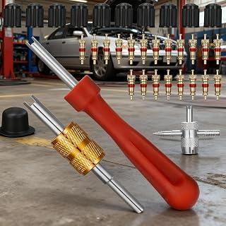 أدوات صمام الإطارات، مزيل قلب الصمام وتركيبه، ملحق عالمي لإطارات السيارات، مناسب للسيارات والدراجات النارية والدراجات، 33 قطعة من جودتول
