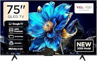 TCL 75P7K-Television 75 Inch QLED 4K Ultra HD HDR Google TV, Google Assistant, Freeview Play, Dolby Atmos, Dolby Vision, HDR10+, 120Hz Game Accelerator, Motion Clarity (2025 New Model)