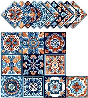 عرض حصري على 20PCS Peel and Stick Moroccan Tile Stickers, 6x6 Inch Self-Adhesive Removable Wall Decals, Waterproof Talavera Boho Backsplash for Kitchen, Bathroom, and Home Decor, Navy - عروض أمازون السعودية