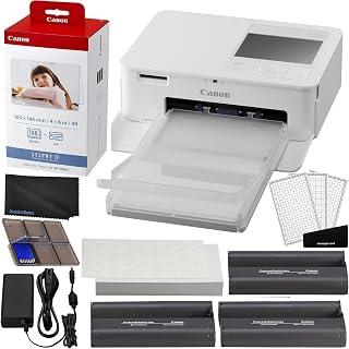 عرض حصري على Canon Selphy CP1500 Wireless Compact Photo Printer (White) Bundle with KP-108IN Color Ink Paper Set (108 Sheets of 4x6 Paper + 3 Ink Cartridges) + 6-Slot Memory Card Holder + More, Black - عروض أمازون السعودية