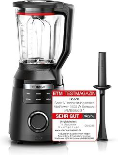 عرض حصري على Bosch, VitaPower Series 6, High Performance Blender, 1800 Watt Motor, Motor Speed up to 45,000 RPM, 6 Automatic Programs, Heavy Duty Tritan Bowl, Black, MMB6652B - عروض أمازون السعودية