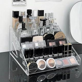 Premium Acrylic Makeup Stand - 5-Tier Clear Display for Lipstick, Nail Polish, Eyeshadow, Perfume Sets, Clothing, Bottles, and Retail Items with Elegant Space Optimization