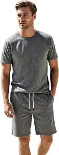 Men’s 2-Piece Microfiber T-Shirt and Shorts Set, Crew Neck Tee with Shorts