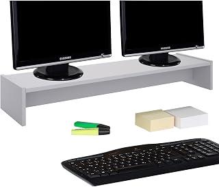 عرض حصري على IDIMEX Computer Screen Stand, Riser for Two Monitors or One Large Screen Dimensions 100 x 15 x 27 cm, in Light Grey Matte Melamine - عروض أمازون مصر