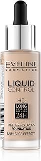 عرض حصري على Eveline Make Up Liquid Control Foundation W/Dropper, Light Beige 010, 32 Ml - عروض أمازون السعودية